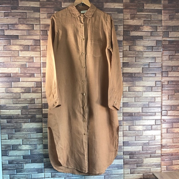 EUC STARK X Women's Shirt Dress Cover-Up Dark Tan Medium - Picture 2 of 11